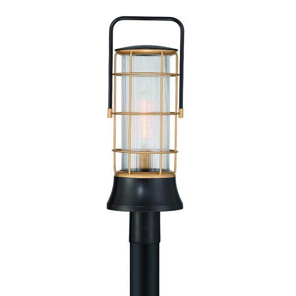 Eurofase Rivamar Traditional Incadescent Outdoor Lantern, 1-Light, Cylinder, Dimmable, Bronze/Gold/Glass 44265-014 - main
