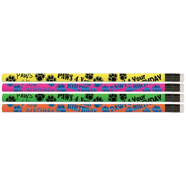 Musgrave Pencil Co Paws 4 Your Birthday Pencils, 144PK D2571/12 - main