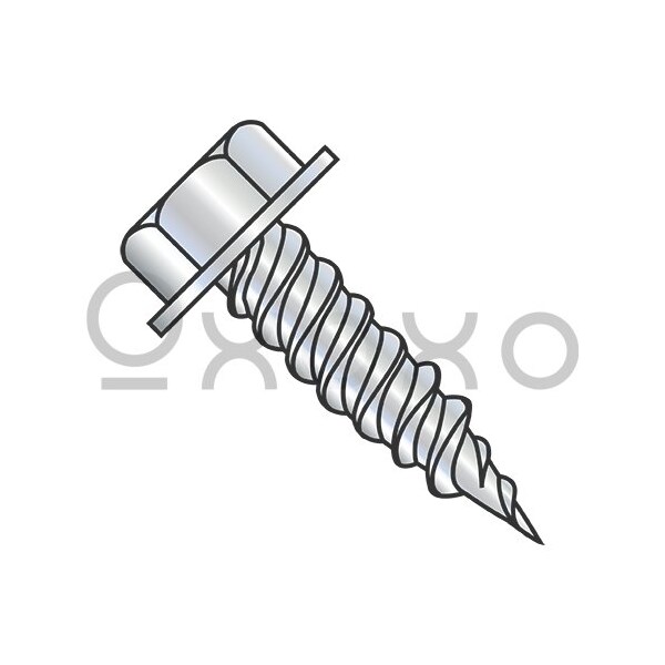 Oxoxo 10-16X3/4 Unslt Ind Hex Washer 1/4in Across The Flats F/T Self Piercing Sc Zinc Needle Pt, 4000PK 363309 - main