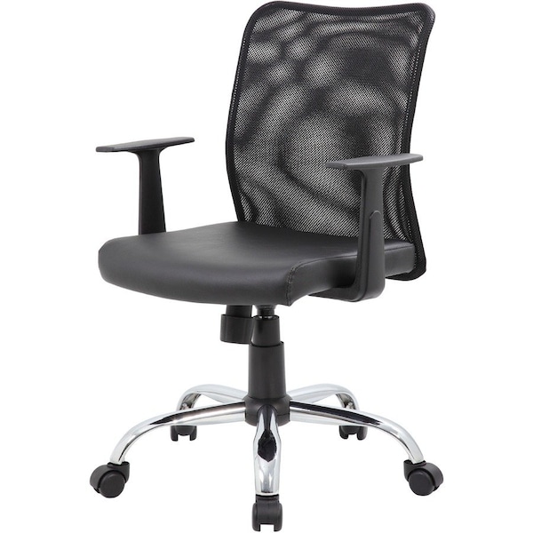 Boss Office Products Boss Budget Mesh Task Chair with T-Arms - Black B6116C-CS - main