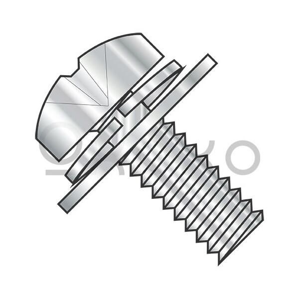 Oxoxo 8-32X1/4 Phillips Pan Split Lock & Regular Flat Washer Sems Full Thd 18 8 Stainless Steel, 5000PK 529183 - main