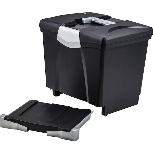 Storex Industries Corporation File Box, Black, Plastic, PK2 STX61523U01C - main