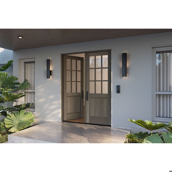 Doornmore G5009, 74.5" x 98" ( 2x36" Door) Left Hand, Mahogany SDL 9 Lite, 1/2 Lite Exterior Door G5009-SW-3696_2_LI - main