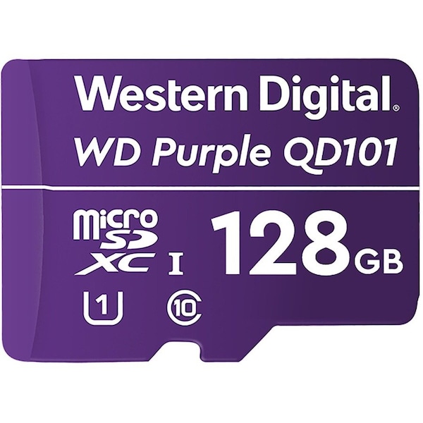 Sandisk Technologies WD Purple 128 GB Class 10/UHS-I (U1) microSDXC - 3 Year Warranty WDD128G1P0C-85AEL0 - main