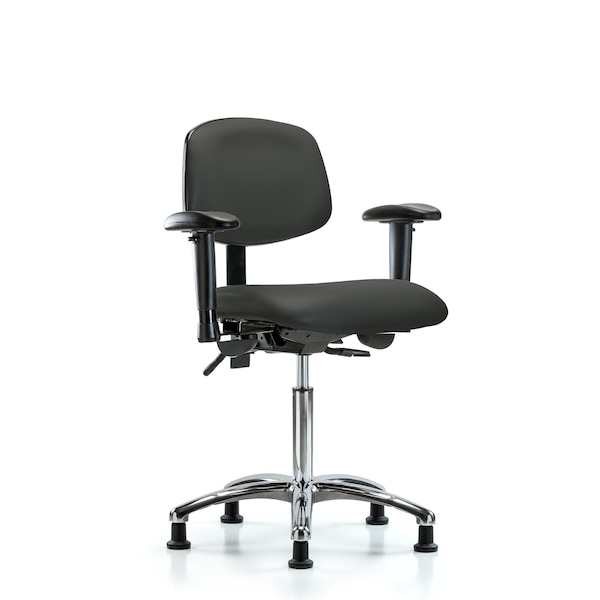 Blue Ridge Ergonomics Medium Bench Chair Chair, Vin, Med Ben, Chr Tilt AA Glides, Gry, Adjustable Arms, 22" to 29" Height BR-VMBCH-CR-T1-A1-NF-RG-8605 - main