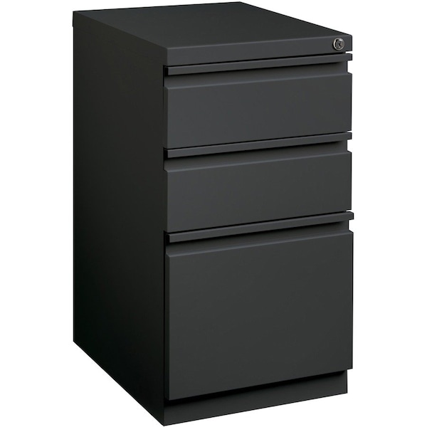 Lorell Mobile 3-Drawer File Cabinet with Full-Width Pull, 15" x 20" x 27.8", Charcoal LLR66909 - main