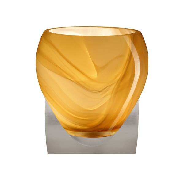 Besa Lighting Bolla Mini Sconce, Honey, Satin Nickel Finish, 1x60W Incandescent 1WZ-4122HN-SN - main