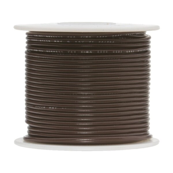 Remington Industries 20 AWG Gauge UL1061 Stranded Hook Up Wire, 300V, 0057 Diameter, Brown, 100 ft Length 20UL1061STRBRO100 - main