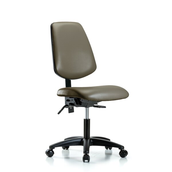 Blue Ridge Ergonomics Vinyl Chair, Desk, Med Back, Casters, Taupe BR-VDHCH-MB-RG-T0-A0-RC-8809 - main
