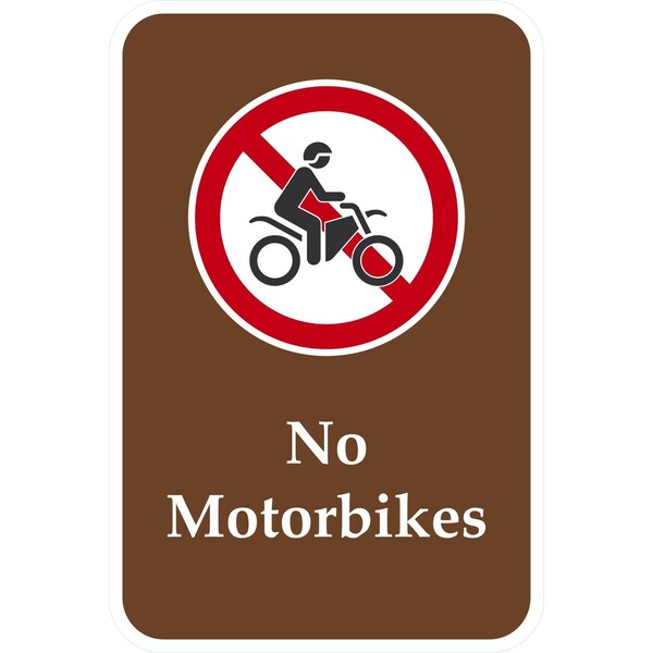Lyle No Motorbikes (W/Graphic), 12x18, High Intensity Prismatic, Brown G-4462-HI_12x18 - main
