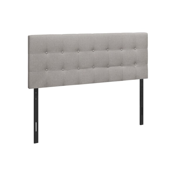 Homeroots Gray Linen Blend Upholstered Queen Headboard 490180 - main