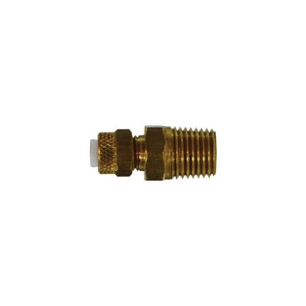 First Fitting & Fastener 3/8T X 1/4 MPT FLARELESS MALE CONNECTOR, BRASS 20277MID - main