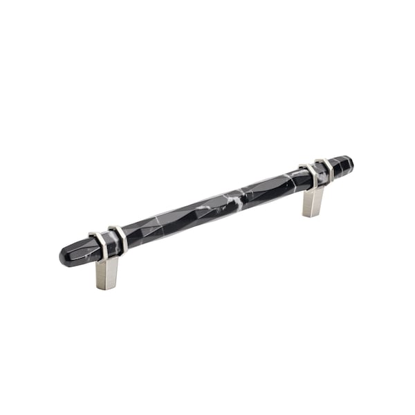 Amerock Carrione 6-5/16 in 160 mm Center-to-Center Marble Black/Satin Nickel Cabinet Pull BP36650MBKG10 - main