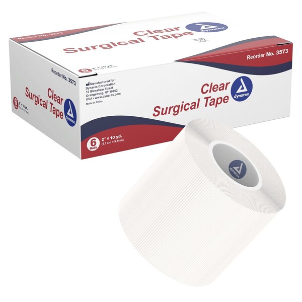 Dynarex Surgical Tape, Transparent, 2"x10 Yards, 72PK 3573 - main