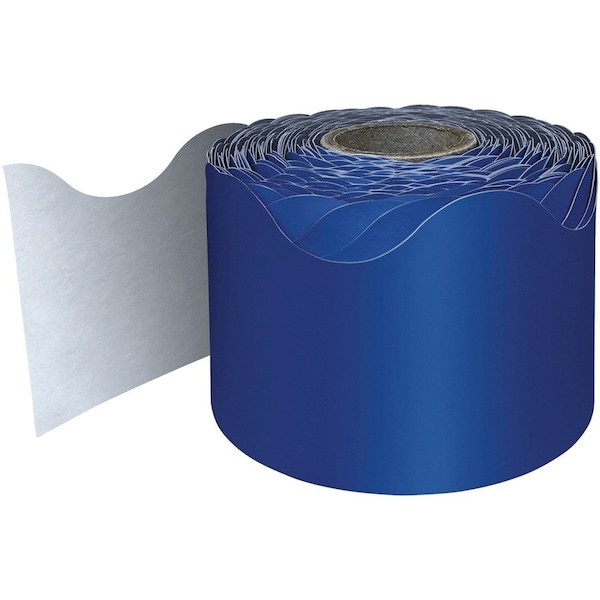 Carson Dellosa Navy Rolled Scalloped Border, 65 Feet Per Roll, 3PK 108469 - main