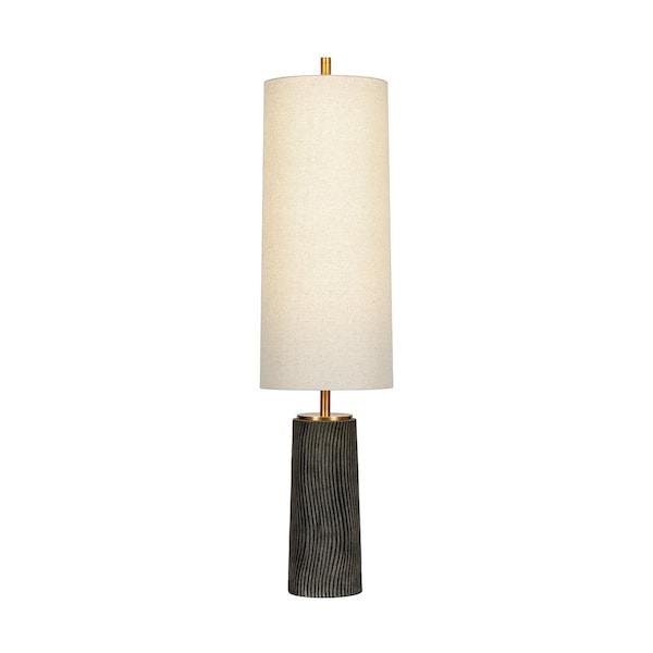 Troy Lighting Thane 3 Light Floor Lamp, Patina Brass and Ceramic Meditation Grey, 14 In x 56.25 In PFL1156-PBR/CDG - main