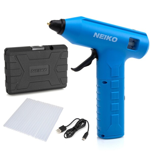 Neiko 20W Rechargeable Cordless Insulated Nozzle Hot Glue Gun, 20 Glue Sticks Included 10582A - main