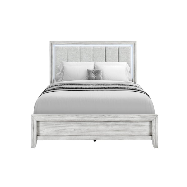 Global Furniture Usa Contemporary Elsie Grey Queen Bed With Led ELSIE-GREY-QB W/ LED - main