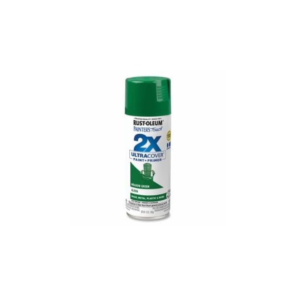 Rust-Oleum Painter's Touch 2X Ultra Cover Gloss Spray Paints + Primer, 12 oz, Aerosol Can, Meadow Green, 6PK 647-334039 - main