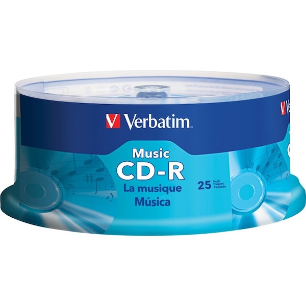 Verbatim Americas Llc 96155 25Pk Cdr 80/700 40X Branded Audio Spind 96155 - main