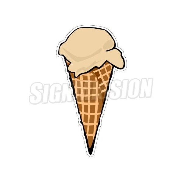 Signmission Ice Cream Waffle Cone, 12 Inch, Vinyl D-Ice Cream Waffle Cone - main