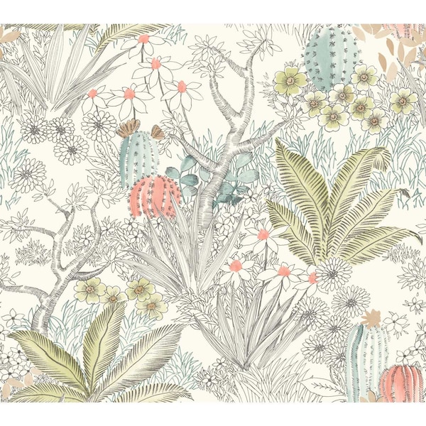 York Wallcoverings Flowering Desert Grey Wallpaper ON1613 - main