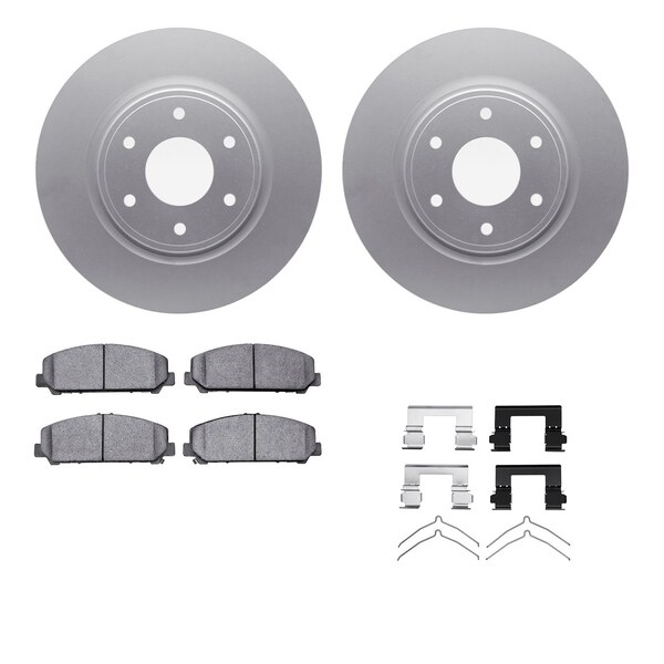 Dynamic Friction Co DFC GEOSPEC Coated Rotor- Heavy Duty Brake Pad includes Hardware 4412-67004 - main