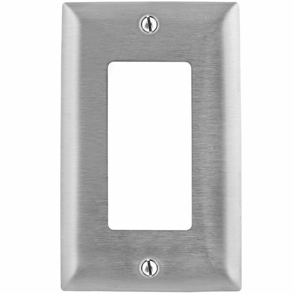 Hubbell Wiring Device-Kellems Hubbell Wall Plates and Box Cover, Number of Gangs: 1 Stainless Steel, Brushed Finish SSJ26 - main