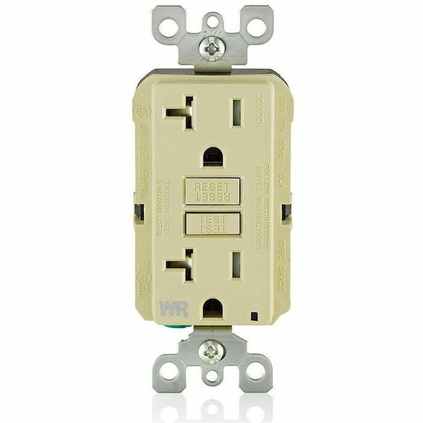 Leviton ELECTRICAL RECEPTACLES 20A WR/TR SLIM GCFI IV GFWT2-I - main