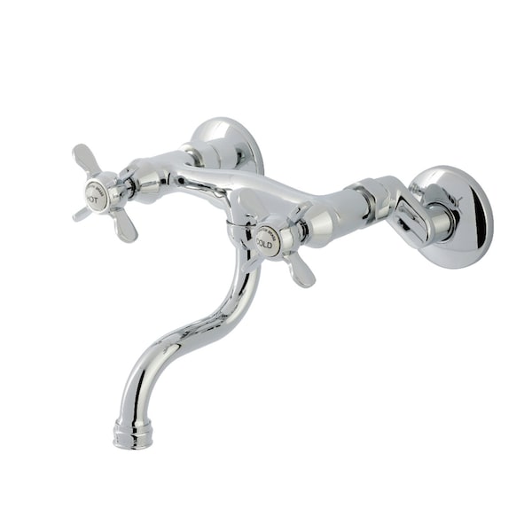 Kingston Brass Double-Handle Wall Mount Bathroom Faucet, Polished Chrome KS2111BEX - main