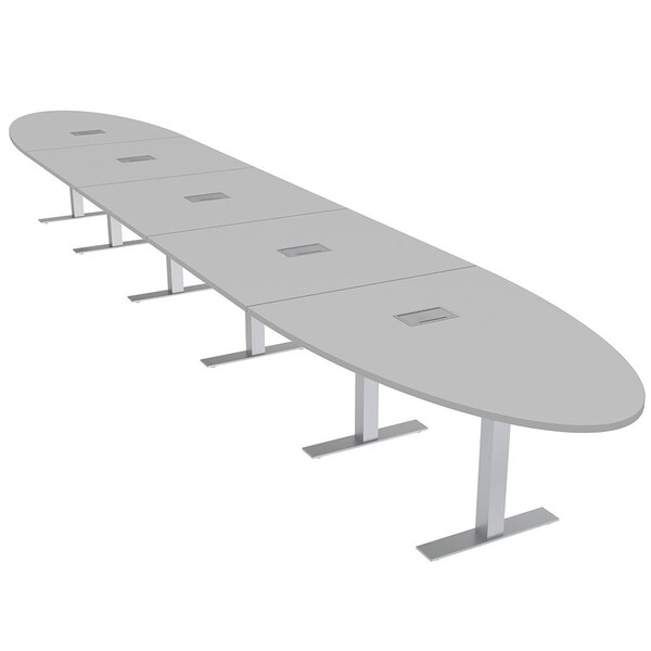 Skutchi Designs 20 Person Conference Table With Power Unit | 22' Oval Table | Harmony Series HAR-OVL-48X264-T-U779-ESIL - main