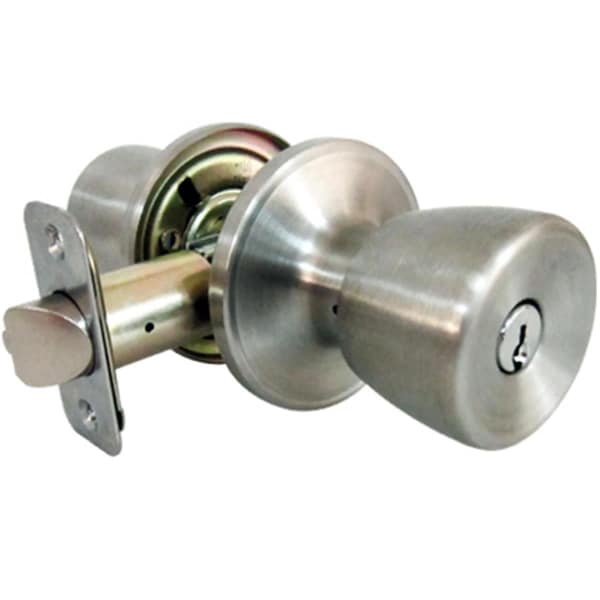 Taiwan Fu Hsing Industrial TruGuard Entry Lockset, Medium Tulip Style Knob, Stainless Steel 221801 - main