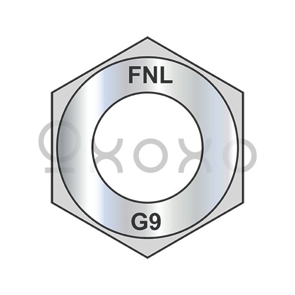 Oxoxo 1/4-28 Fine Thread Thick Hex Nut Grade 9 EcoGuard Gray/Silver 1,000 Hr Cor, 4000PK 546981 - main