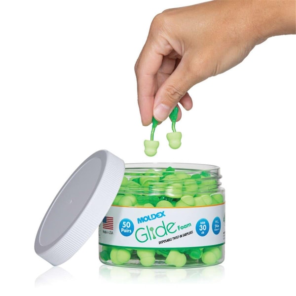 Perfect Pants Professional Glide Foam Green Earplugs with Canister - Pair of 50 PE3691034 - main