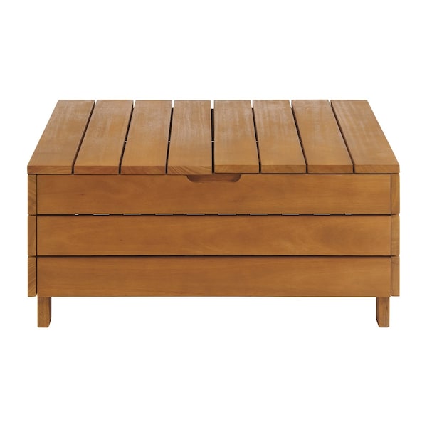 Alaterre Furniture Barton Outdoor Eucalyptus Wood Coffee Table with Lift Top Storage Compartment, Brown 80-OUTD-WD-STCT - main