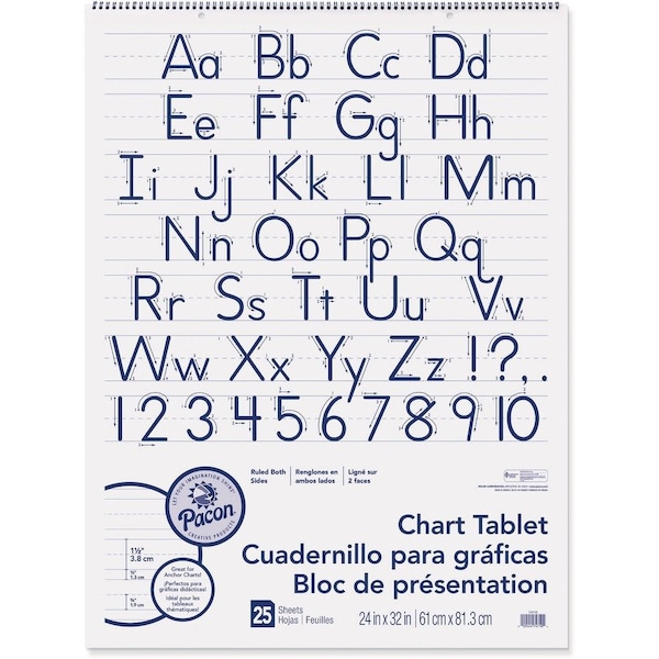 Pacon Ruled Chart Tablet, White PAC74710 - main