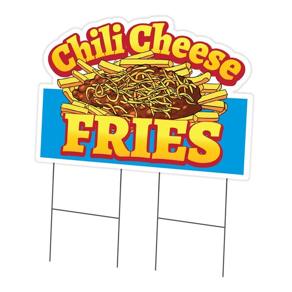 Signmission Chili Cheese Fries Die Cut Yard & Stake plastic coroplast window, 2436-Chili Cheese Fries C-DC-2436-Chili Cheese Fries19 - main