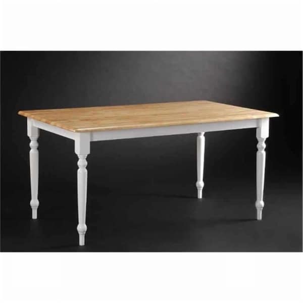 Made-To-Order Boraam Farmhouse Dining Table - White And Natural Finish MA47194 - main