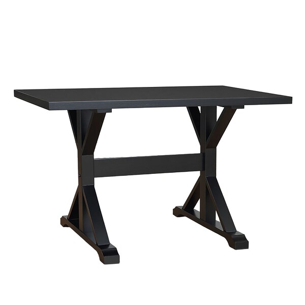Homeroots 48" Black Solid Wood Trestle Base Dining Table 517855 - main