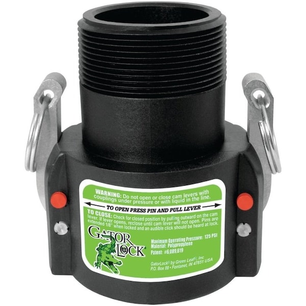 Green Leaf Cam Lever Coupling, 2 in, Female x MNPT, Glass Filled Polypropylene GLP 200 B - main