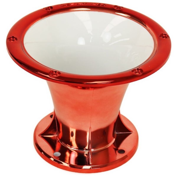 Deejay Led White-Red Bolt-on Horn Flare with 2-in Throat for 2-in Compatible High Frequency Drivers TBH2INHORNWHRED - main