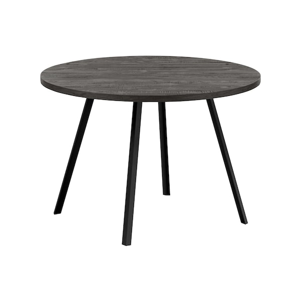 Homeroots 47" Gray And Black Rounded Metal Three Leg Base Dining Table 376477 - main