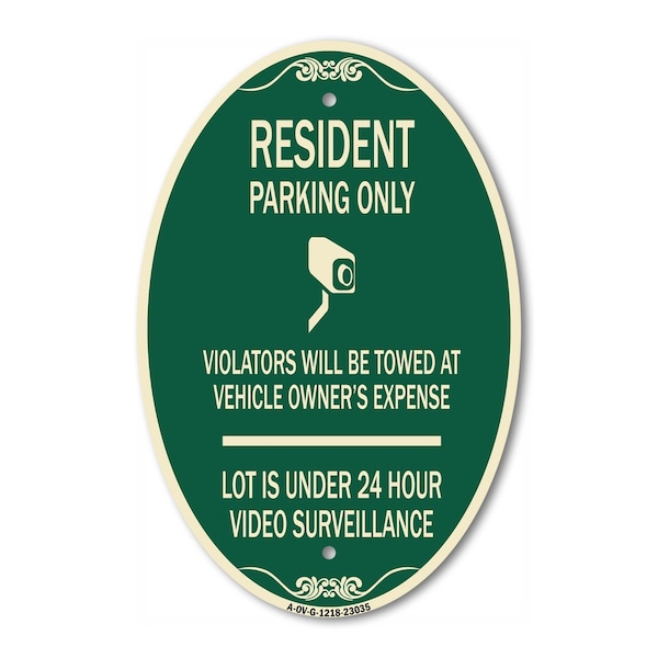 Signmission Reserved Parking Sign Resident Parking Only V, 12 In X 18 In Architectural, Heavy Gauge Aluminum A-OV-G-1218-23035 - main