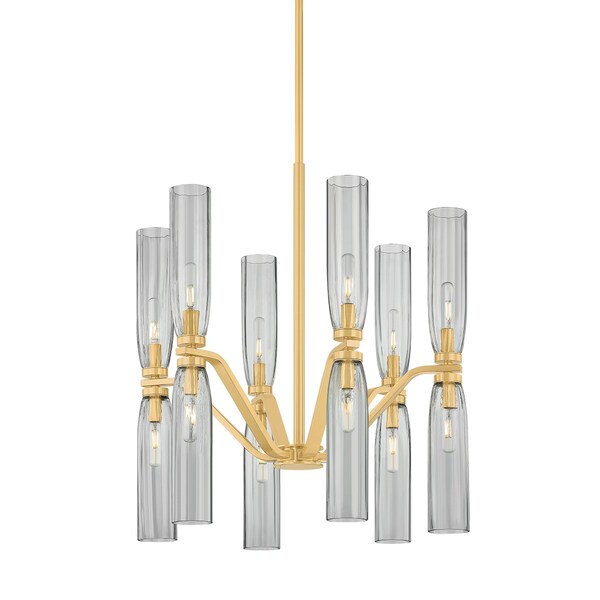 Hudson Valley Lighting Harpswell 12 Light Chandelier in Aged Brass 6813-AGB - main