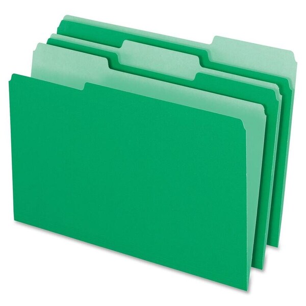 Tops Business Forms Pendaflex, COLORED FILE FOLDERS, 1/3-CUT TABS, LEGAL SIZE, GREEN/LIGHT GREEN, 100PK 15313BGR - main