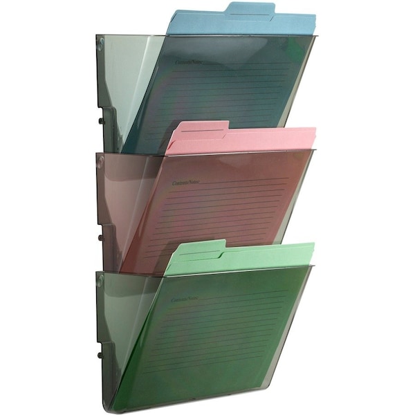 Oic Wall Mountable SpaceSaving Files, Smoke, 3PK OIC21421 - main