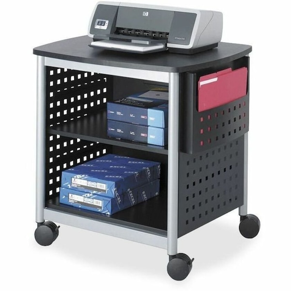 Safco Desk-Side Printer Stand, Black/Silver 1856BL - main