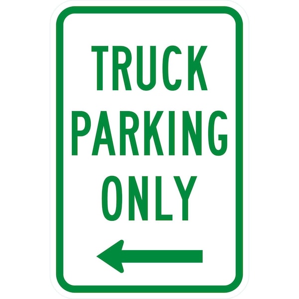 Lyle Truck Parking Only (w/ Left Arrow), 12x18, Diamond Grade, White G-2934-DG_12x18 - main