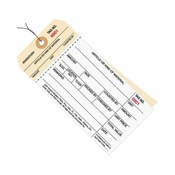 Box Packaging 2 Part Carbonless Inv. Tag 4000-4499 Pre WiredNo 8 6-1/4L x 3-1/8W 500/pk G19093 - main