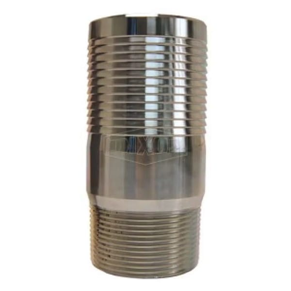 Dixon Jump Size King Combination Nipple, 4 x 3 in x 7-5/8 in L NPT x Hose Shank, Carbon Steel, Zinc Plate STC3540 - main
